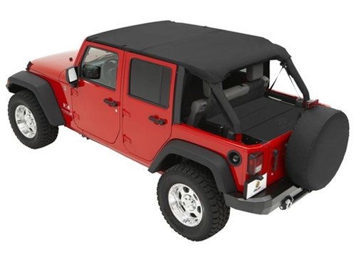 Bikinitop Safari Header Jeep Wrangler JK Unlimited 4-türig Bj. 07-09, Farbe: Black Diamond