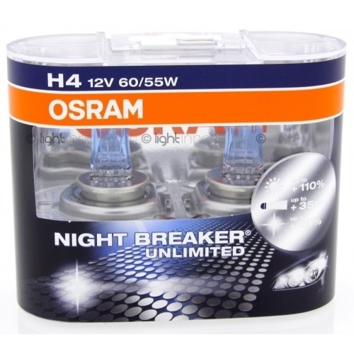 OSRAM Night Breaker Unlimited, H4 Scheinwerferlampen-Set110% mehr Licht
