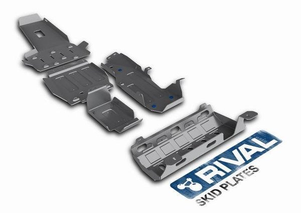 RIVAL Skid Plate Set Stahl 3mm, Komplettsatz Schutzplatten für Jeep JK 2-door 3,6 L Benz. Bj.12-18