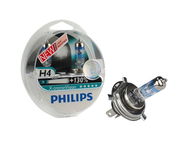 PHILIPPS X-tremeVision, H4 Scheinwerferlampen-Set 130% mehr Licht