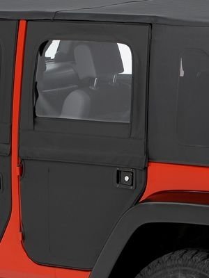Bestop® Stoff-Halbtüren mit Fenster hinten für Mod.JK Unlimited, Farbe: Black Diamond