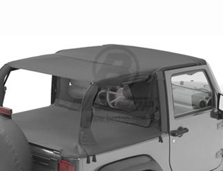 Bikinitop Safari Header Jeep Wrangler JK 2-türig Bj. 07-09, Farbe: Black Diamond