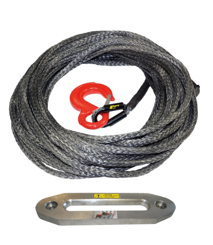 Dyneema Seil-Set mit Haken und Alu-Seilfenster 10mm, Länge: 30 Meter, 7000Kg