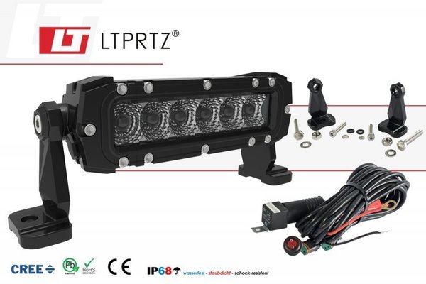 LTPRTZ® LED 30W Lichtbalken 6" Spot 10° 3300LM 9-32V einreihig