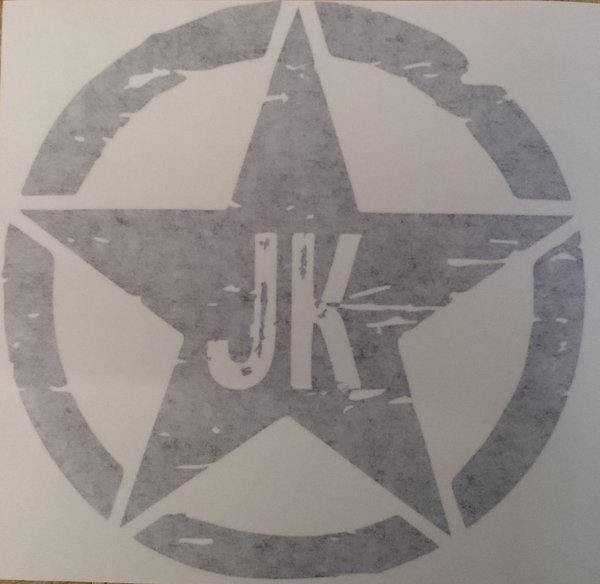 "Invasion Star" Vintage JK, Farbe: silber, Ø 160 mm, Folie geplottet.