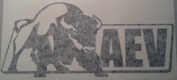 AEV Logo, Farbe: schwarz, 150 mm, Folie geplottet.