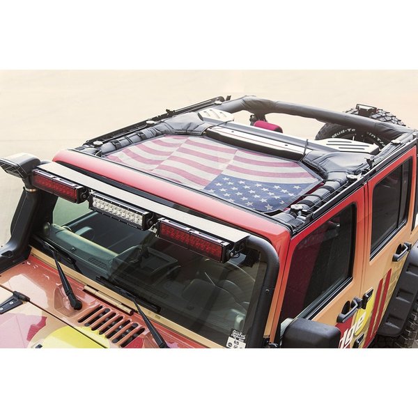 RUGGED RIDGE Eclipse Sun Shade Sonnenschutz für vorne Jeep Wrangler JK 2 + 4-türer, US Flagge