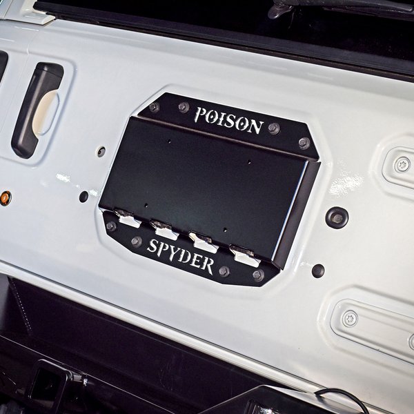 POISON SPYDER Kennzeichenhalter hinten bei Verwendung ohne Reserverad schwarz Jeep JL (ab Bj.18)