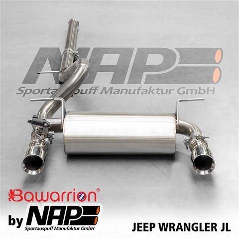 BAWARRION NAP Doppelrohr-Klappenauspuffanlage für Jeep Wrangler JL 3.6 L 2-türer (ab Bj.2018)