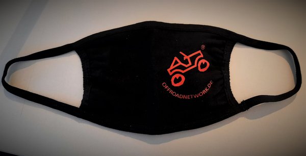 OFFROAD NETWORK Schutzmaske aus Baumwolle schwarz mit Logo Orange
