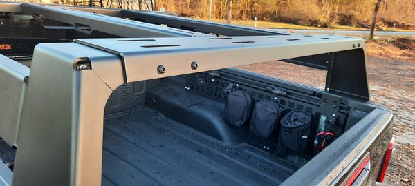 ON Half Bed Rack - Flaches Overlanding Rack für Dachzelt und Mehr...Stahl schwarz Jeep Gladiator JT