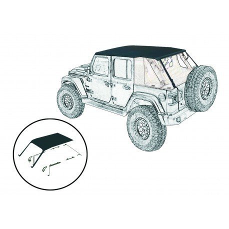 SUNTOP® Safari Top Jeep Wrangler JL 4-türer (ab Bj.2018), Material. Black Diamond, Farbe: Schwarz