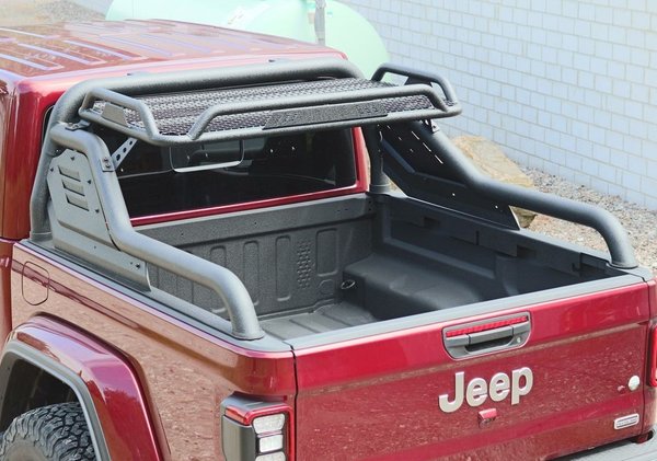 BLACK ROCK TUBE OFFROAD BAR mit Gepäckkorb passend für Jeep Gladiator JT (2019-)